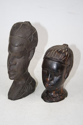 Lot 74 - A box of various African carvings to include...