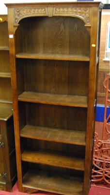 Lot 1112 - A contemporary oak freestanding open bookshelf,...