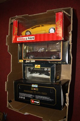 Lot 93 - Two boxes of diecast model vehicles, to...