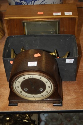 Lot 103 - A mid 20th century walnut cased mantel clock...