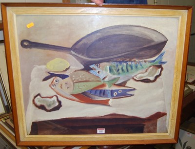 Lot 1003 - Contemporary school - still life with fish...