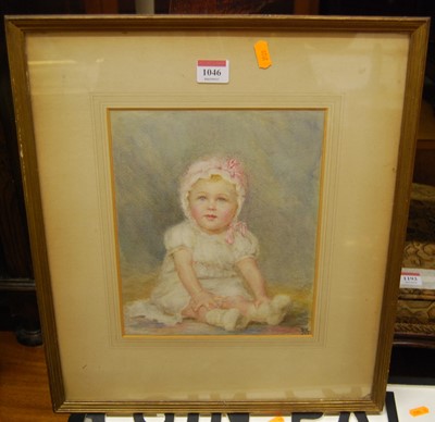 Lot 1046 - English school - portrait of a seated baby,...