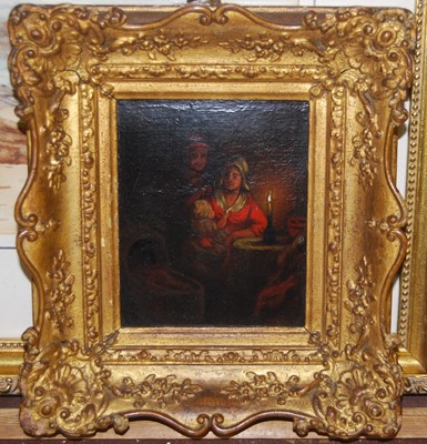 Lot 1062 - After David Teniers - interior scene, oil on...