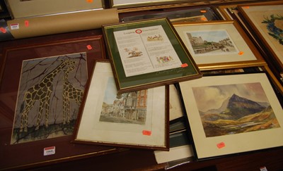 Lot 1068 - Assorted pictures and prints, to include...