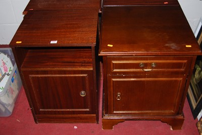 Lot 1080 - A set of three oak veneered pot cupboards;...