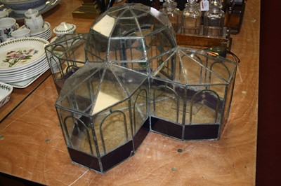 Lot 111 - A stained and leaded glass terrarium, h.33cm