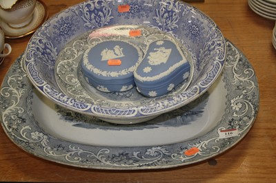 Lot 116 - A Victorian Staffordshire meat plate, transfer...