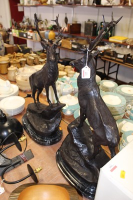 Lot 123 - A pair of reproduction bronzed figures of...