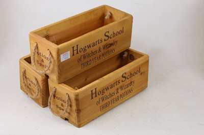 Lot 133 - A set of three pine crates, each marked...