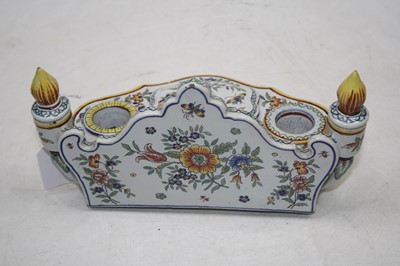 Lot 173 - A French faience inkstand, 20th century, width...