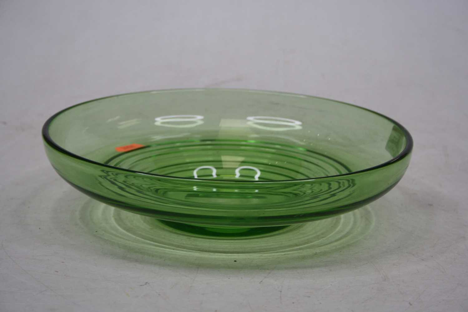 Lot 177 - An Art Deco green glass bowl, unsigned, dia. 25cm