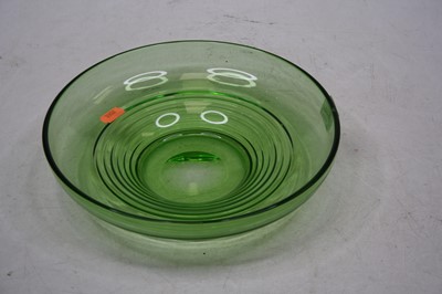 Lot 177 - An Art Deco green glass bowl, unsigned, dia. 25cm