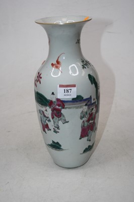 Lot 187 - A Chinese porcelain baluster vase enamel...