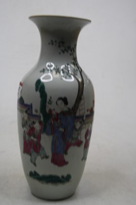Lot 187 - A Chinese porcelain baluster vase enamel...
