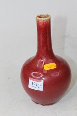 Lot 192 - A Chinese Sang de Bouef bottle vase, height 18....