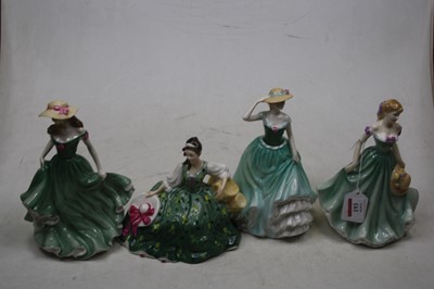 Lot 193 - Four Royal Doulton figurines "Elyse" HN2474,...