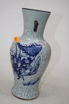 Lot 202 - A Chinese export blue & white crackle glaze...