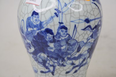 Lot 202 - A Chinese export blue & white crackle glaze...