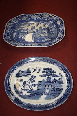 Lot 147 - A 19th century meat plate blue & white...