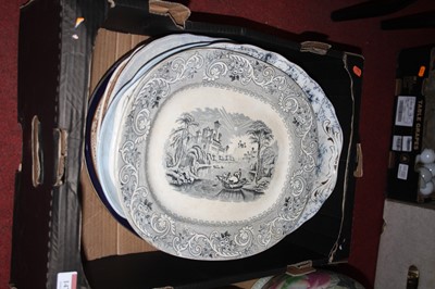 Lot 147 - A 19th century meat plate blue & white...