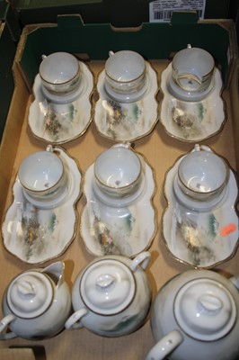 Lot 526 - A Japanese eggshell six-place setting teaset