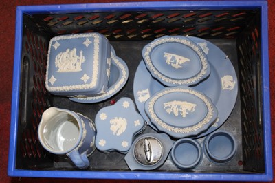 Lot 543 - Assorted Wedgwood pale blue jasperware, to...