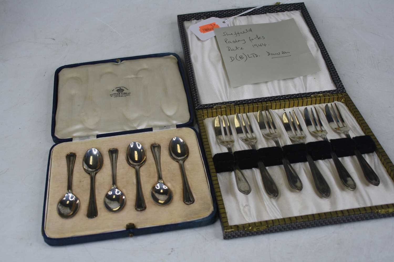 Lot 276 - A cased set of six George V silver coffee...