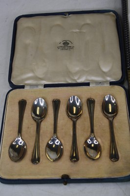 Lot 276 - A cased set of six George V silver coffee...