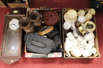 Lot 559 - A box of sundries to include pair of turned...