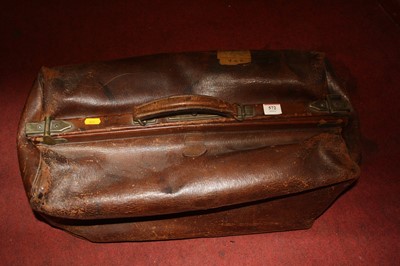 Lot 572 - A Victorian leather Gladstone bag of good size,...