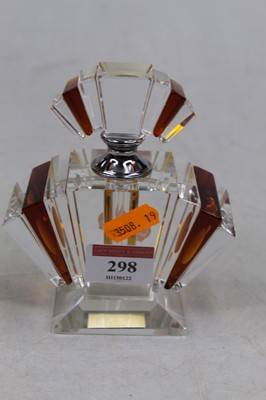 Lot 298 - An Art Deco style clear and amber tinted glass...