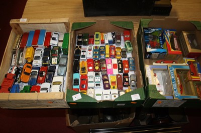 Lot 588 - Two boxes of loose playworn diecast to include...