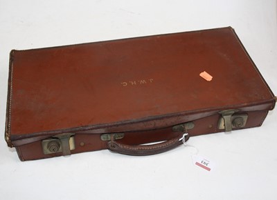 Lot 393 - A brown stitched leather Masonic case,...