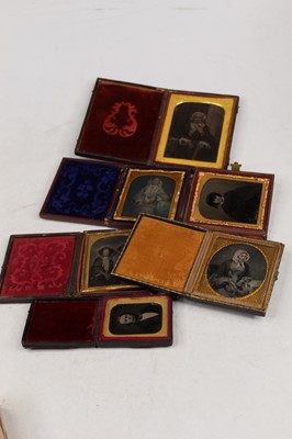 Lot 407 - A collection of six 19th century ambrotypes...