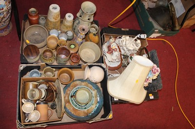 Lot 604 - Three boxes of mixed ceramics to include...