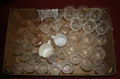 Lot 612 - A box of sundry glassware to include wines and...