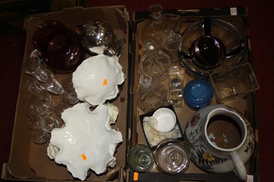 Lot 615 - Two boxes of assorted glassware to include...