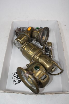 Lot 459 - A Lucas Calcia Cadet miner's helmet lamp, and...