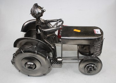 Lot 462 - A scratch built stainless steel model tractor...