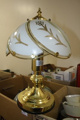 Lot 504 - Three modern lacquered brass table lamps