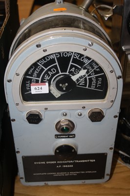 Lot 624 - A 20th century ships' engine order...