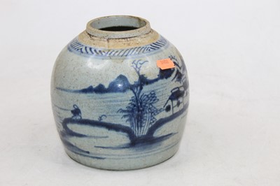 Lot 34 - A Chinese export prunus decorated ginger jar...