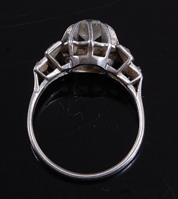Lot 2566 - A white metal diamond solitaire ring,...