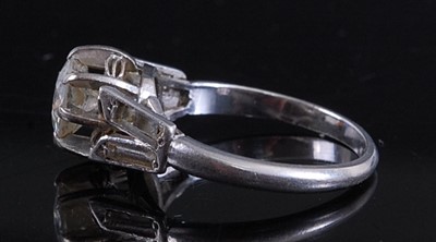 Lot 2173 - A white metal diamond single stone ring,...