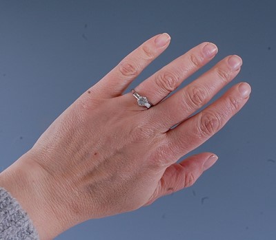 Lot 2175 - A platinum diamond solitaire ring, comprising...