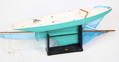 Lot 100 - A scratch built wooden model of a Pond Yacht,...