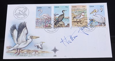 Lot 1215 - A collection of signed items bearing the...