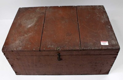 Lot 111 - A large wooden crate containing red & green...