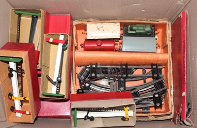 Lot 172 - A large box containing Hornby 0 gauge items:...