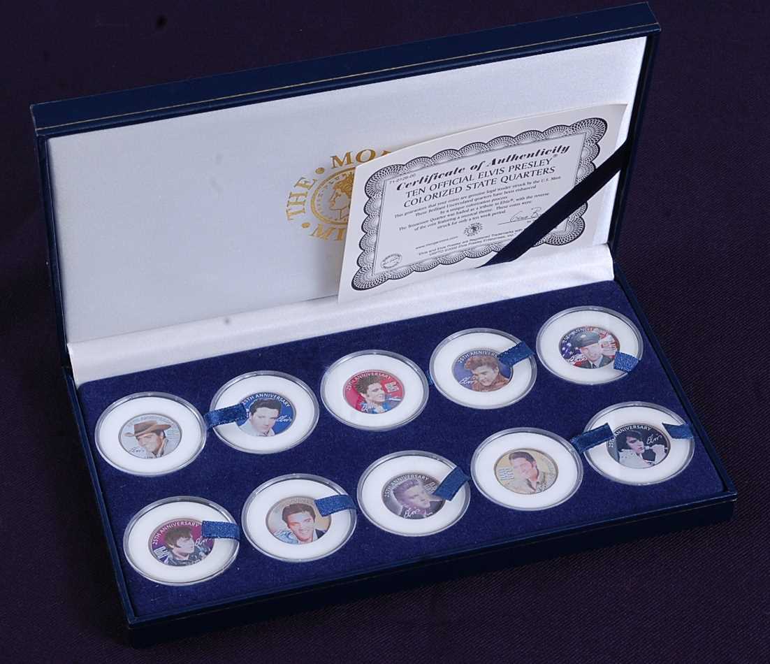 Lot 1128 - Elvis Presley, a cased set of Ten Official...